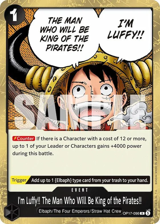 Je suis Luffy ! Le futur roi des pirates ! op17-096 – OP17 – The World's Strongest Warriors