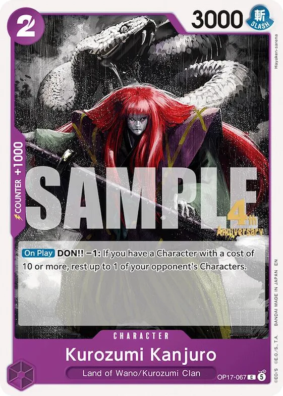 Kurozumi Kanjuro #op17-067 – The World's Strongest Warriors Release Event Cards