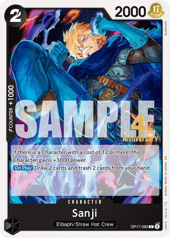 Sanji #op17-082 – The World's Strongest Warriors Release Event Cards