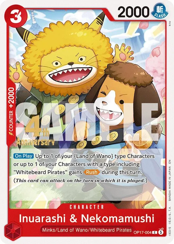 Caborage et Chavipère op17-004 – OP17 – The World's Strongest Warriors Release Event Cards