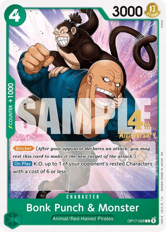 Bonk Punch & Monster #op17-028 – The World's Strongest Warriors Release Event Cards
