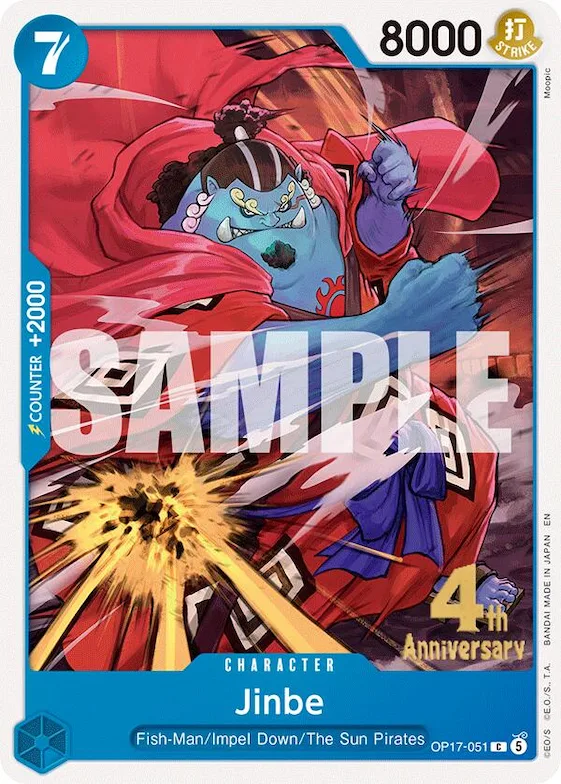 Jinbe (051) #op17-051 – The World's Strongest Warriors Release Event Cards