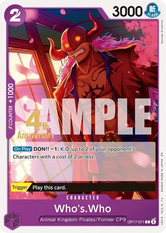 Who's.Who #op17-071 – The World's Strongest Warriors Release Event Cards