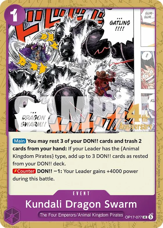 Kundali Dragon Swarm #op17-077 – The World's Strongest Warriors Release Event Cards