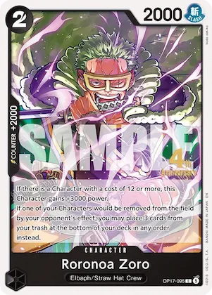 Roronoa Zoro (095) #op17-095 – The World's Strongest Warriors Release Event Cards
