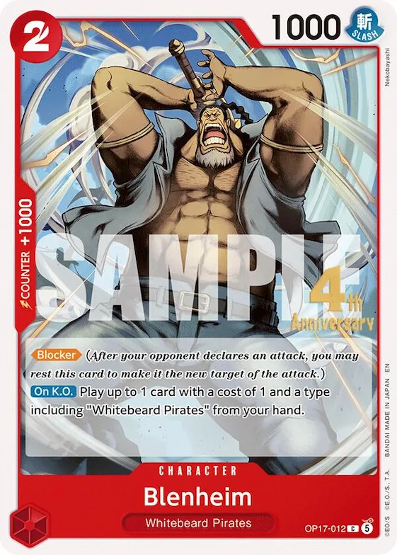 Blenheim #op17-012 – The World's Strongest Warriors Release Event Cards