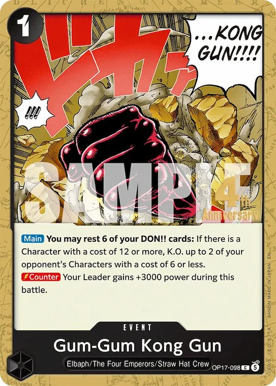 Gum Gum Kong Gun op17-098 – OP17 – The World's Strongest Warriors Release Event Cards