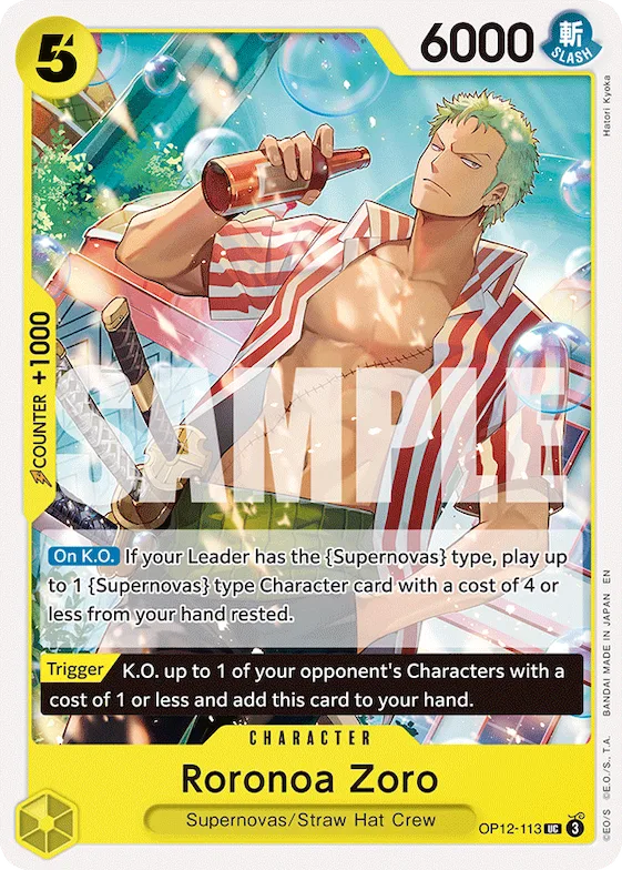Roronoa Zoro op12-113 – ST36 – Starter Deck 36: YELLOW Eustass”Captain”Kid
