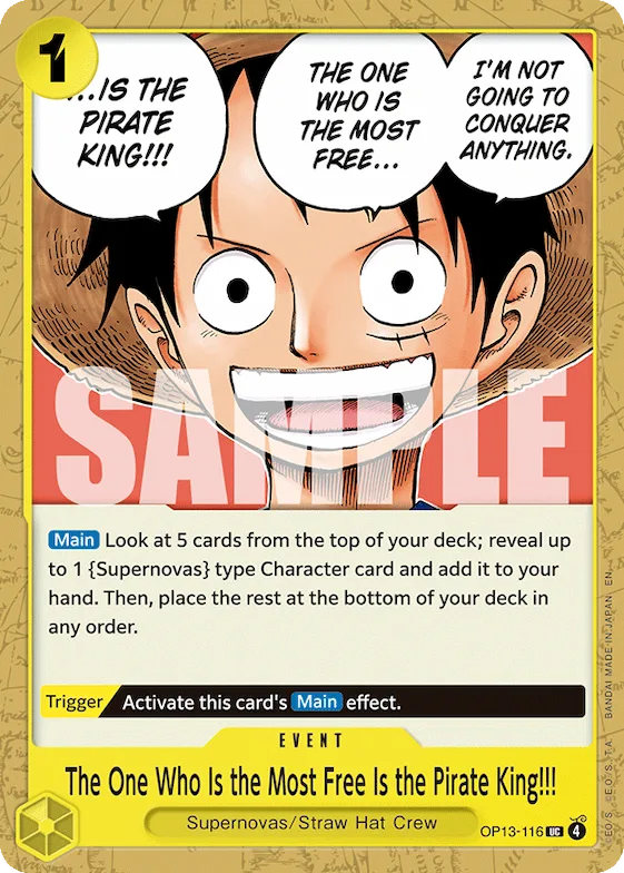 The One Who Is the Most Free Is the Pirate King!!! #op13-116 – Starter Deck 36: YELLOW Eustass”Captain”Kid