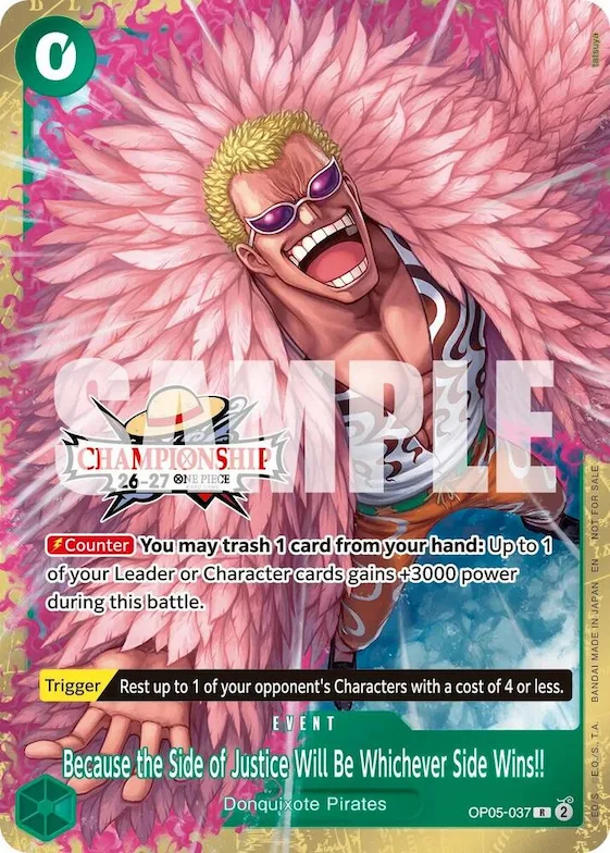 Because the Side of Justice Will Be Whichever Side Wins!! (CS 26-27 Celebration Pack) #op5-037 – One Piece Promotion Cards