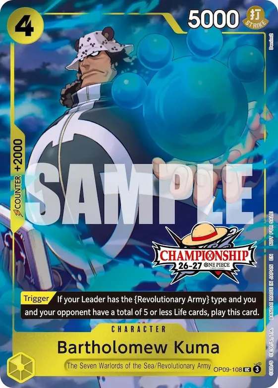 Bartholomew Kuma (CS 26-27 Celebration Pack) #op9-108 – One Piece Promotion Cards