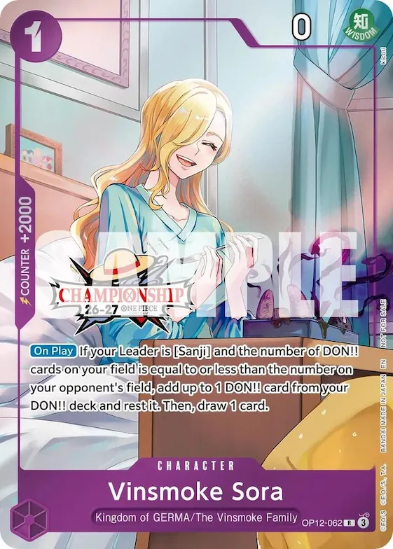 Vinsmoke Sora (CS 26-27 Celebration Pack) #op12-062 – One Piece Promotion Cards
