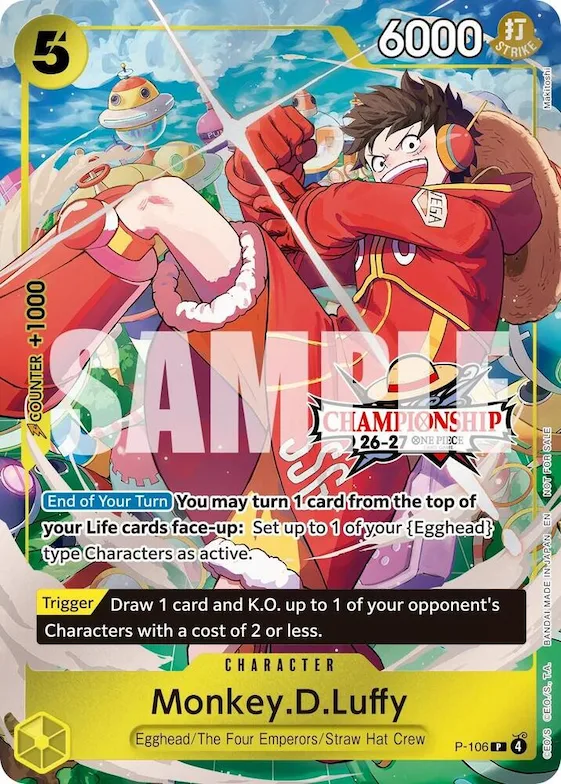 Monkey.D.Luffy (CS 26-27 Celebration Pack) #p-106 – One Piece Promotion Cards