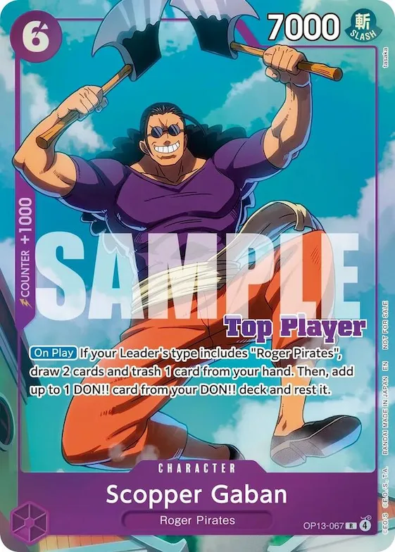 Scopper Gaban (CS 26-27 Top Player Pack Vol. 1) #op13-067 – One Piece Promotion Cards
