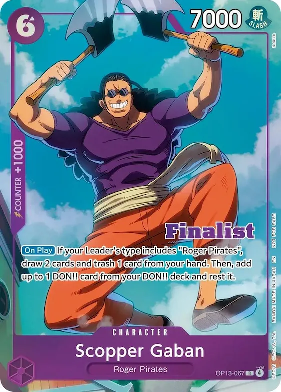 Scopper Gaban (CS 26-27 Finalist Card Set Vol.1) #op13-067 – One Piece Promotion Cards