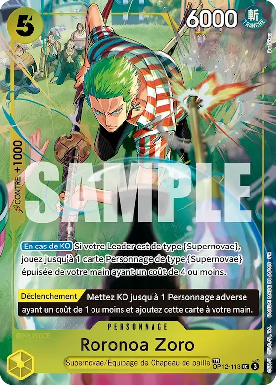Roronoa Zoro (Treasure Rare) #op12-113 – The Azure Sea's Seven