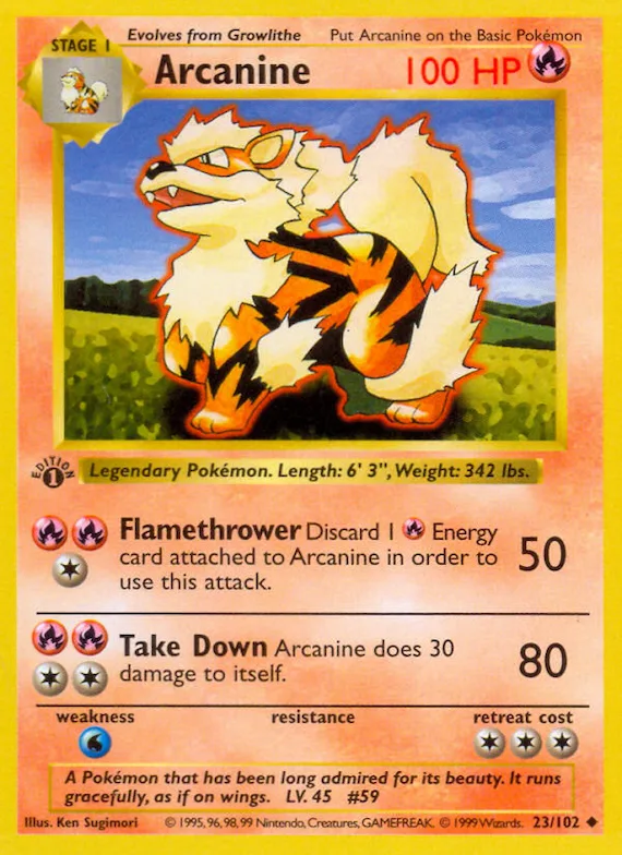 Arcanine #23 – Base Set