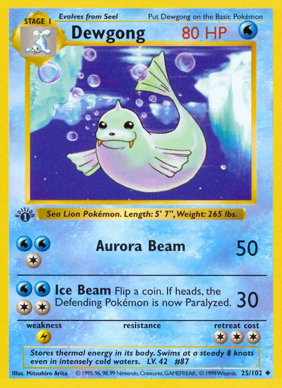 Dewgong #25 – Base Set