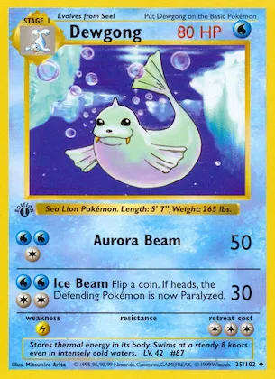 Dewgong #25 – Base Set