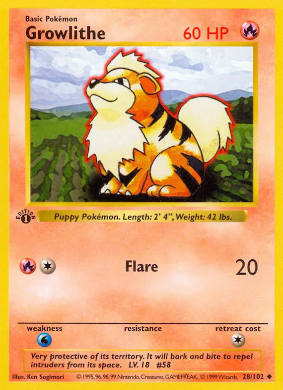 Growlithe #28 – Base Set
