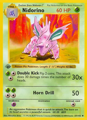 Nidorino #37 – Base Set
