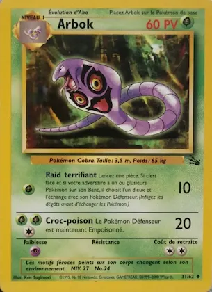 Arbok n° 31 – Fossile