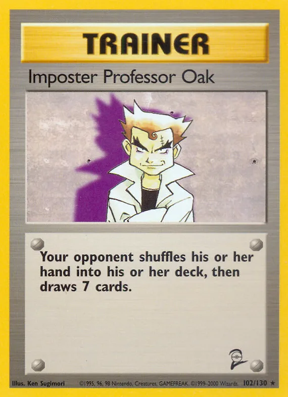 Imposter Professor Oak #102 – Base Set 2