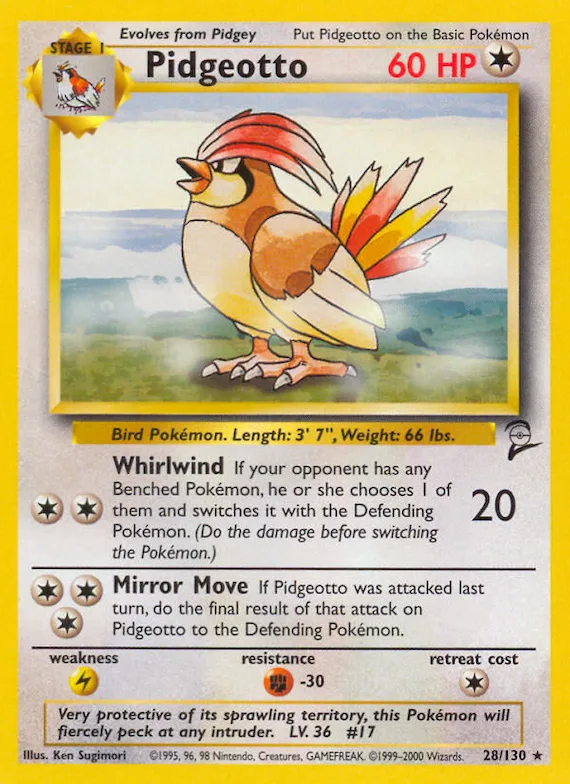 Pidgeotto #28 – Base Set 2