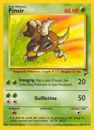 Pinsir n° 29 – Base Set 2