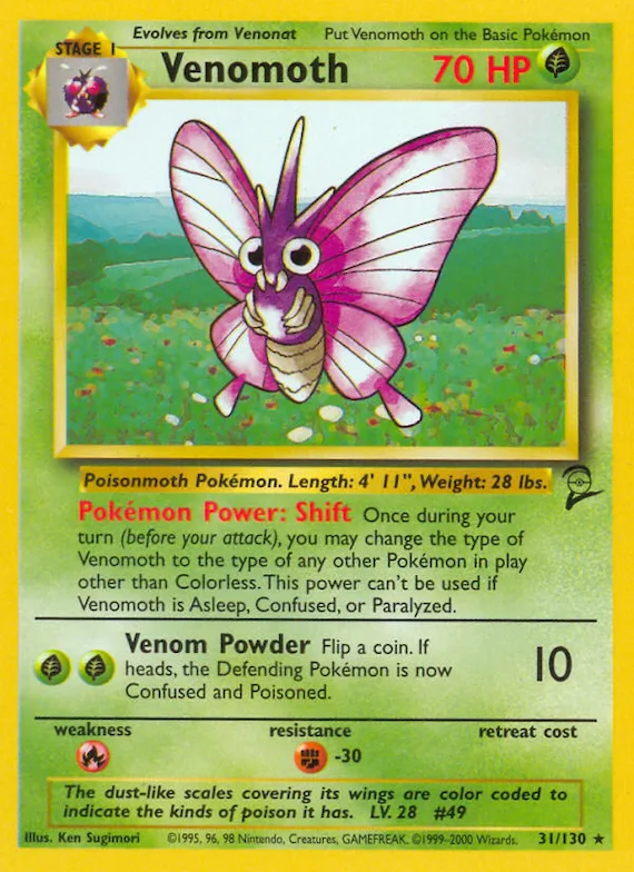 Venomoth #31 – Base Set 2