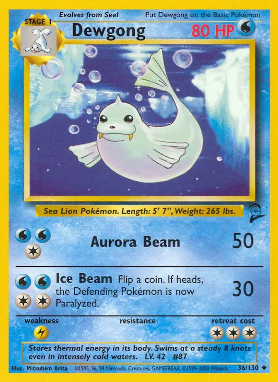 Dewgong #36 – Base Set 2