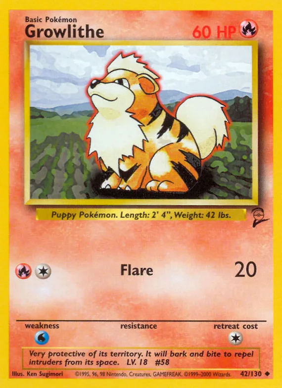 Growlithe #42 – Base Set 2