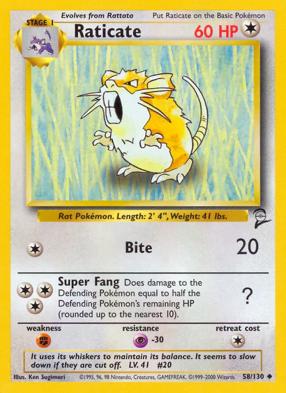 Raticate #58 – Base Set 2