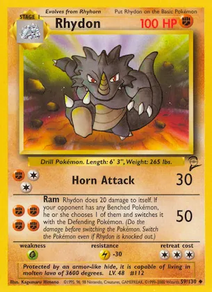 Rhydon Nr. 59 – Base Set 2