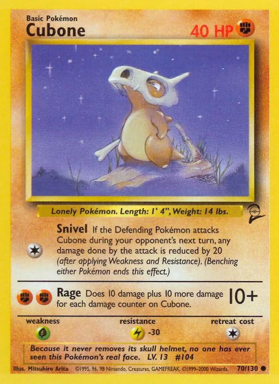 Cubone #70 – Base Set 2