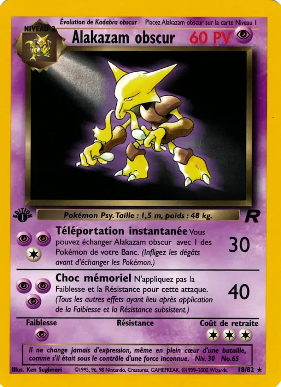 Alakazam obscur 18 – Team Rocket