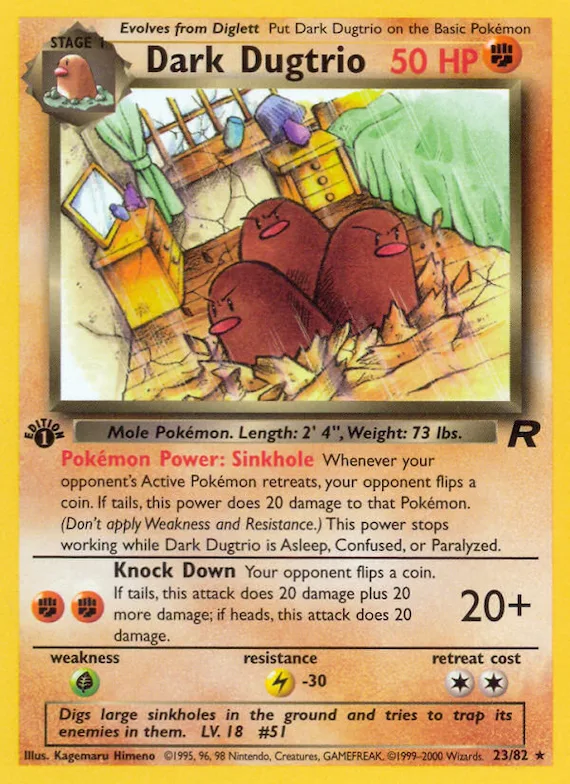 Dark Dugtrio #23 – Team Rocket