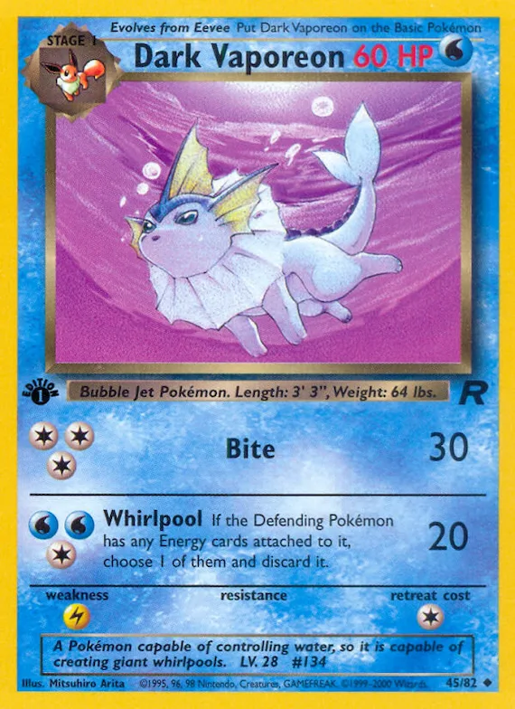 Dark Vaporeon #45 – Team Rocket