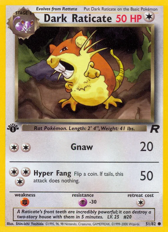 Dark Raticate #51 – Team Rocket