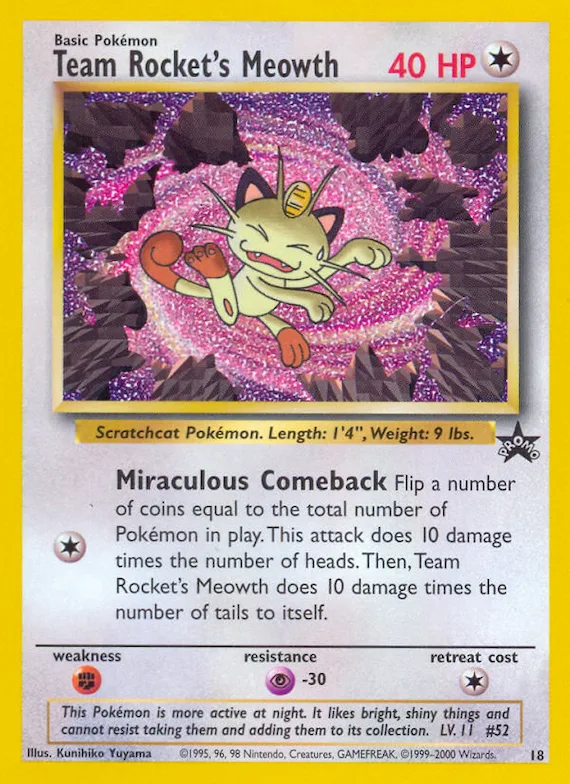 Team Rocket's Meowth #18 – WoTC Promo