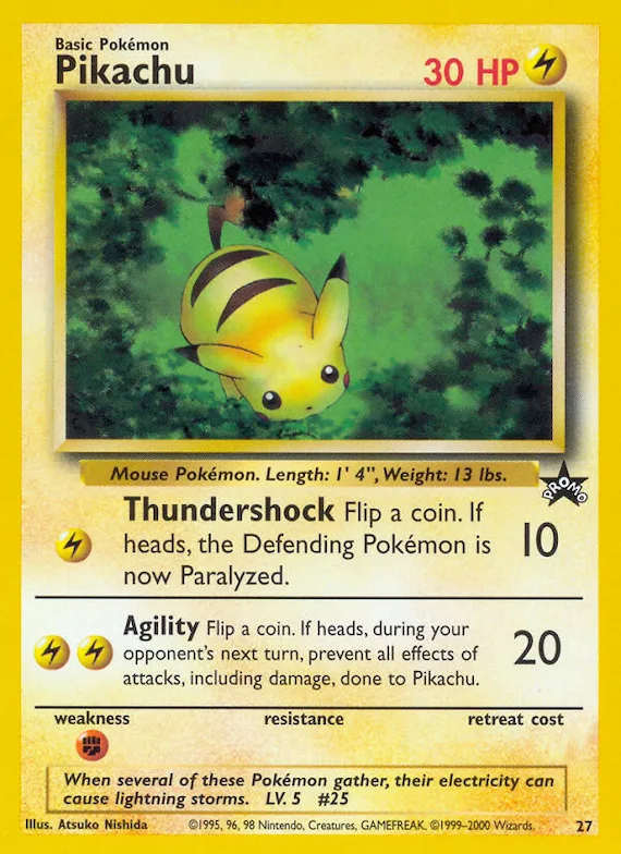Pikachu #27 – WoTC Promo