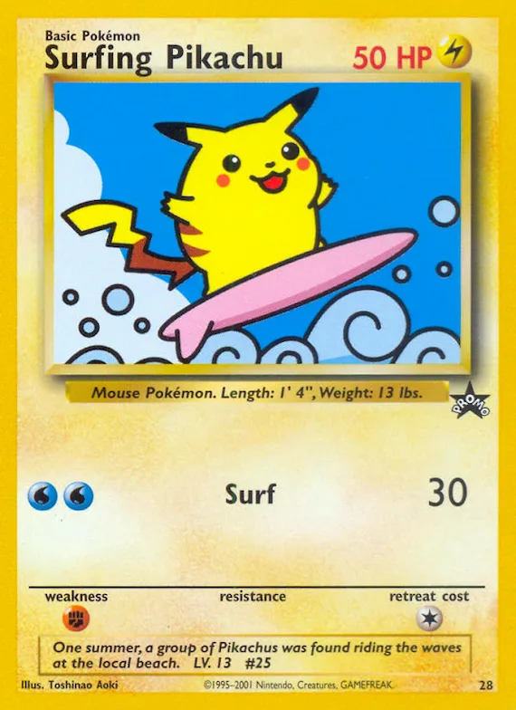 Surfing Pikachu #28 – WoTC Promo
