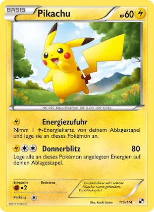 Pikachu 115 – Schwarz & Weiß
