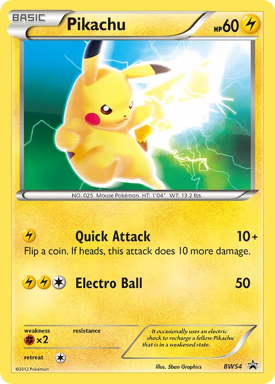 Pikachu #BW54 – Black and White Promos