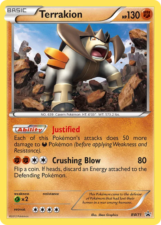 Terrakion #BW71 – Black and White Promos