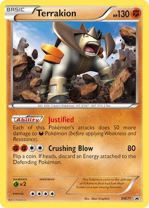 Terrakion #BW71 – Black and White Promos