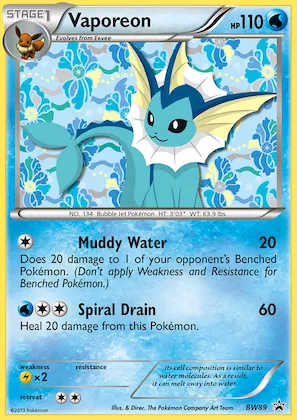 Vaporeon #BW89 – Black and White Promos