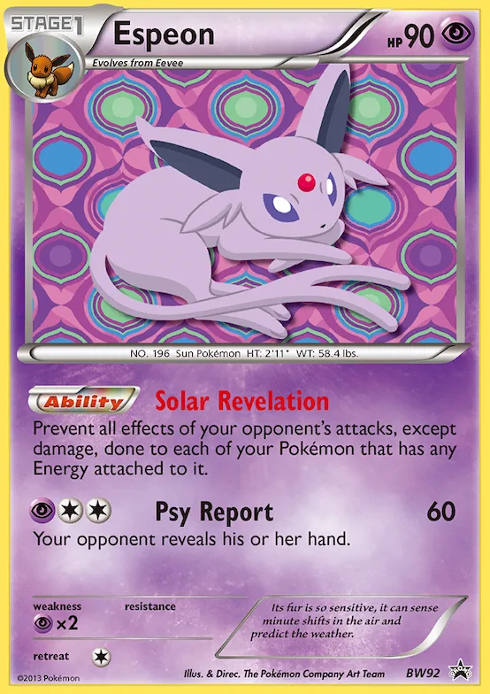 Espeon #BW92 – Black and White Promos