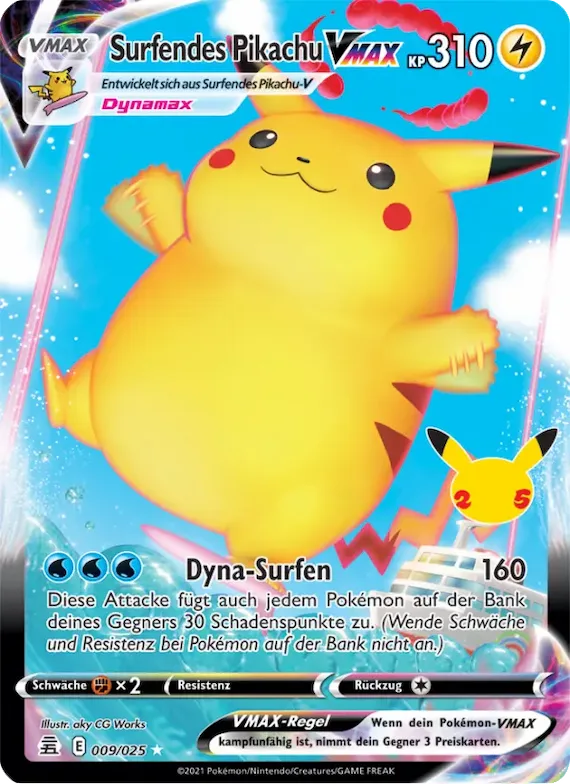 Surfendes Pikachu VMAX 9 – Celebrations