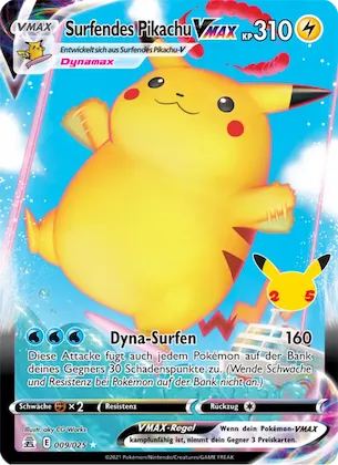 Surfendes Pikachu VMAX 9 – Celebrations